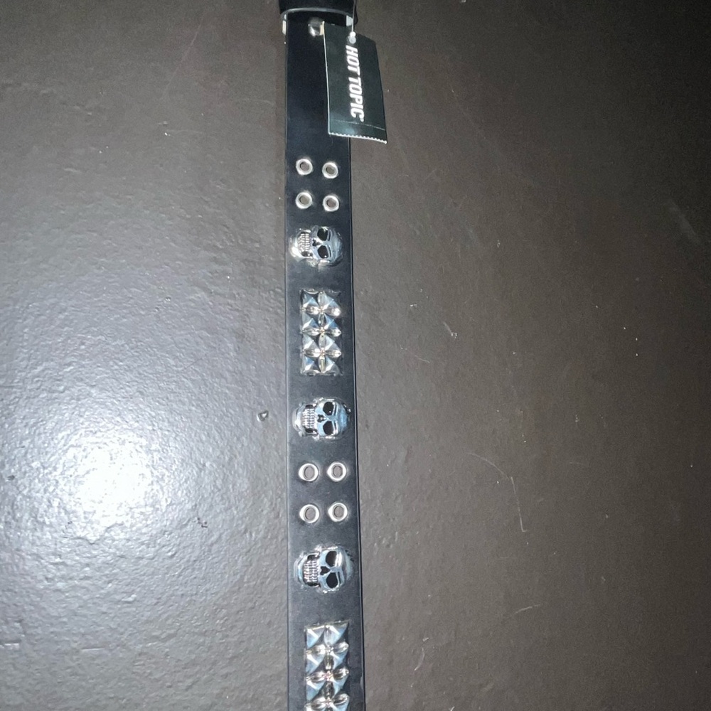 Hot Topic Black Skull and Stud Belt